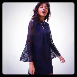 Lace Bell Sleeve Shift Dress LOFT